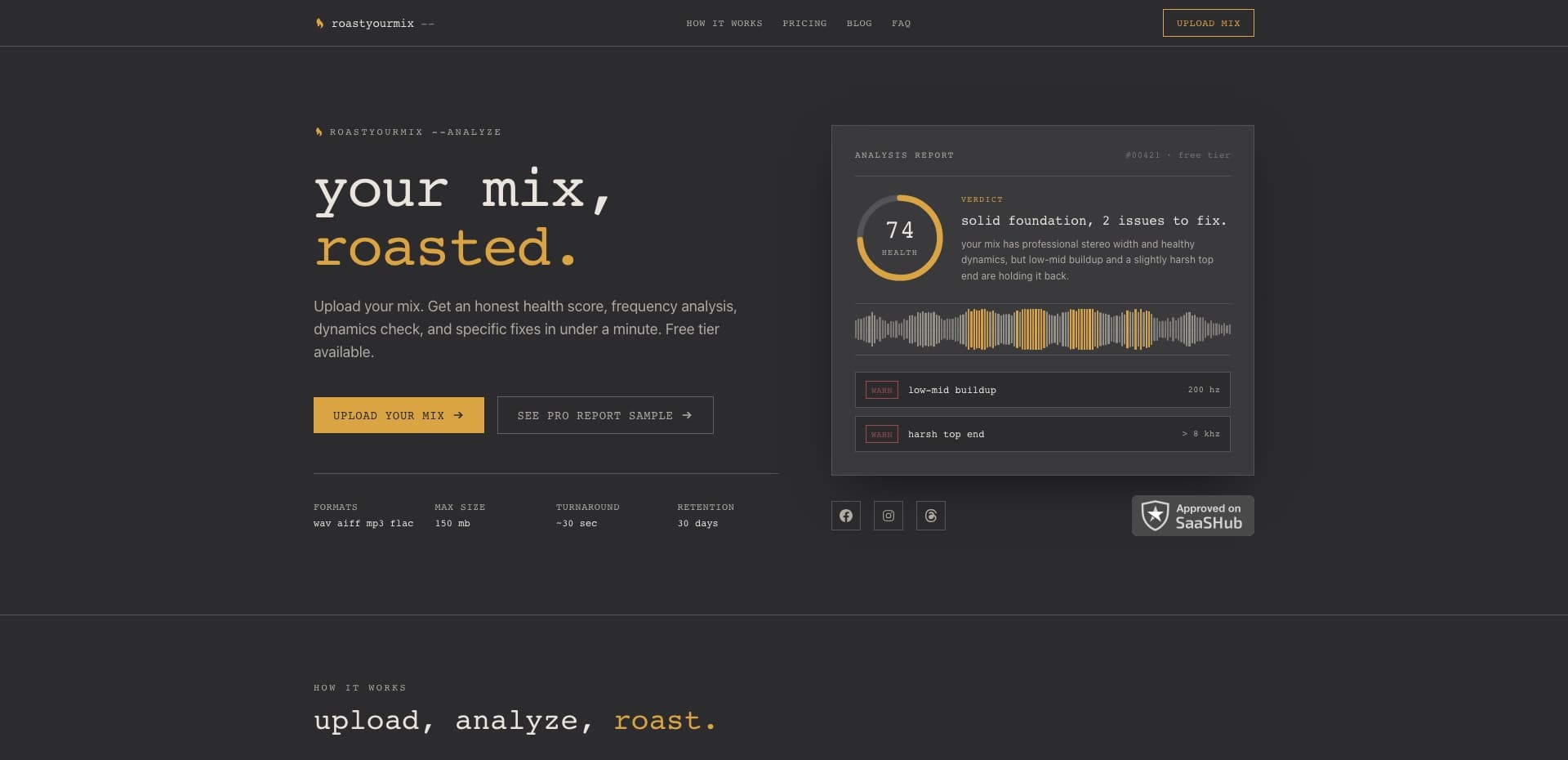 RoastYourMix screenshot